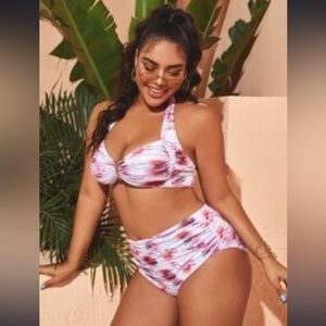 🍉 Shein bikini, Plus Size, halter top, high rise bottom, 3X, NWOT